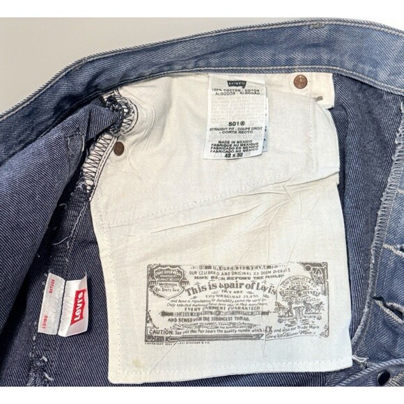 Levi’s 501 Men’s Jeans 42x32 (Fits 40/31) Stonewash Blue Straight Denim 09/2011 - Picture 7 of 16